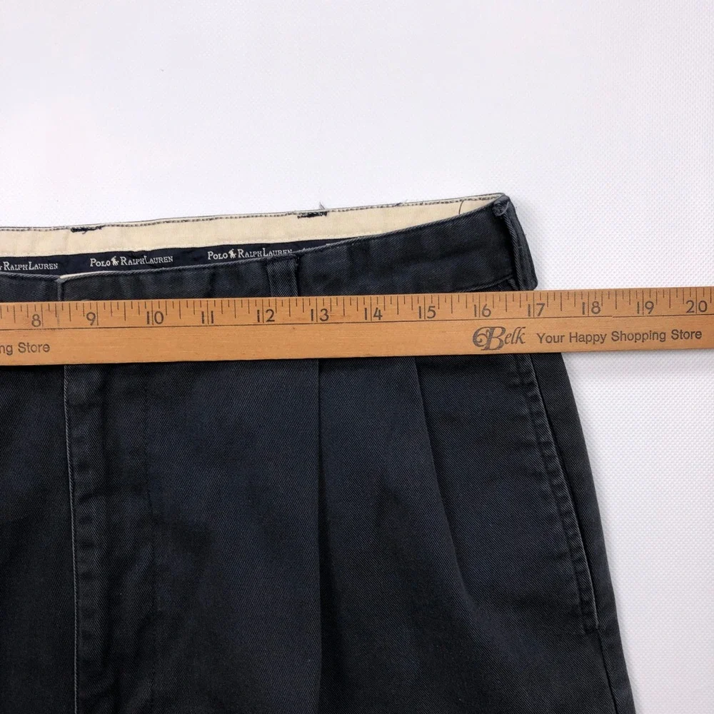 Vtg Polo Ralph Lauren Hammond Pant Mens 34x32 Navy Blue Pleated Cuffed Chinos